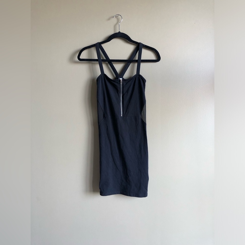 New H&M Black Mini Zip with Mesh Dress size 6